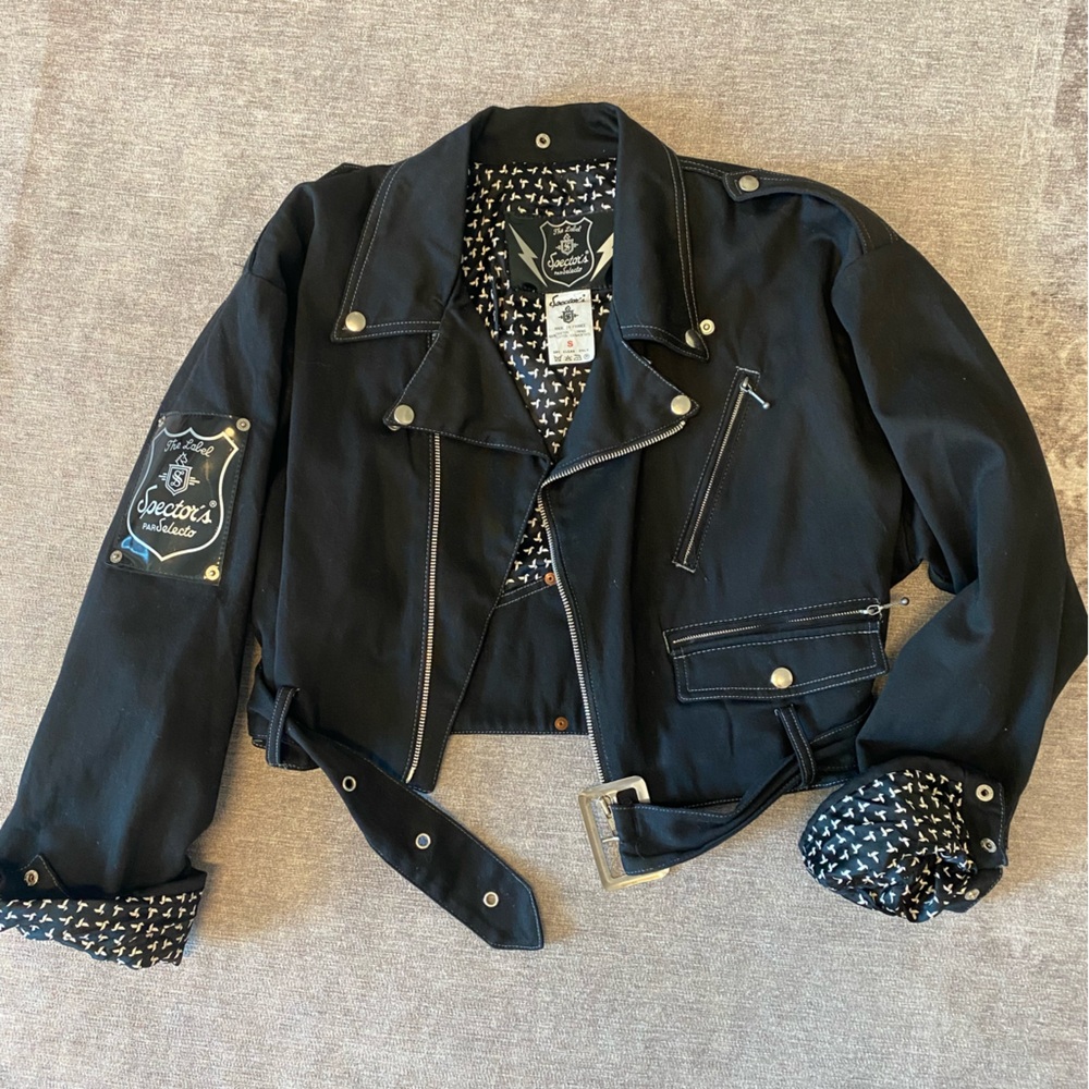 VINTAGE RARE 80s MOTO THE LABEL SPECTOR’S PAR SELECTO FRENCH BLACK JACKET SZ S